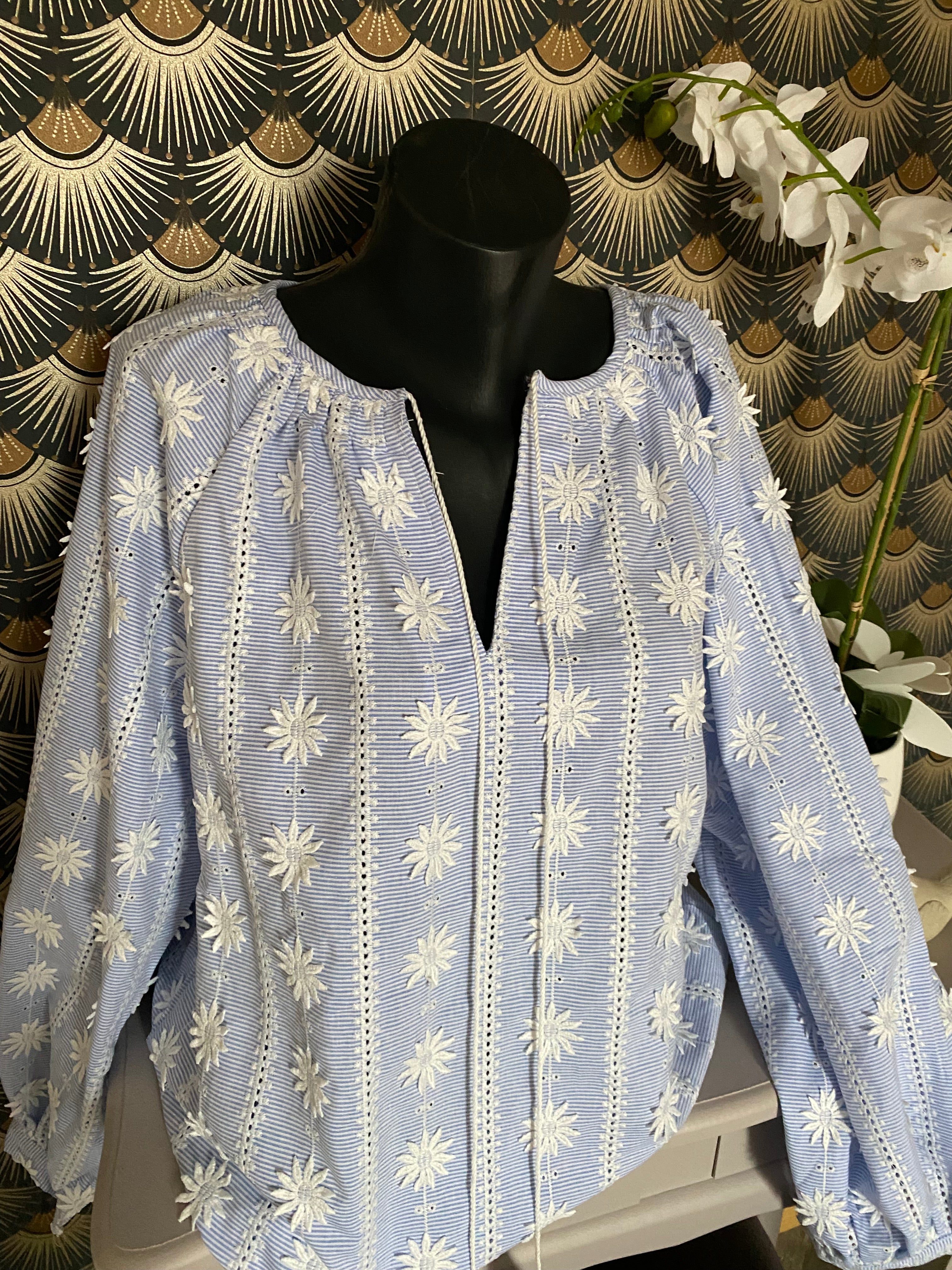 BLOUSE LOVENA 2TU 36/46  BLEU