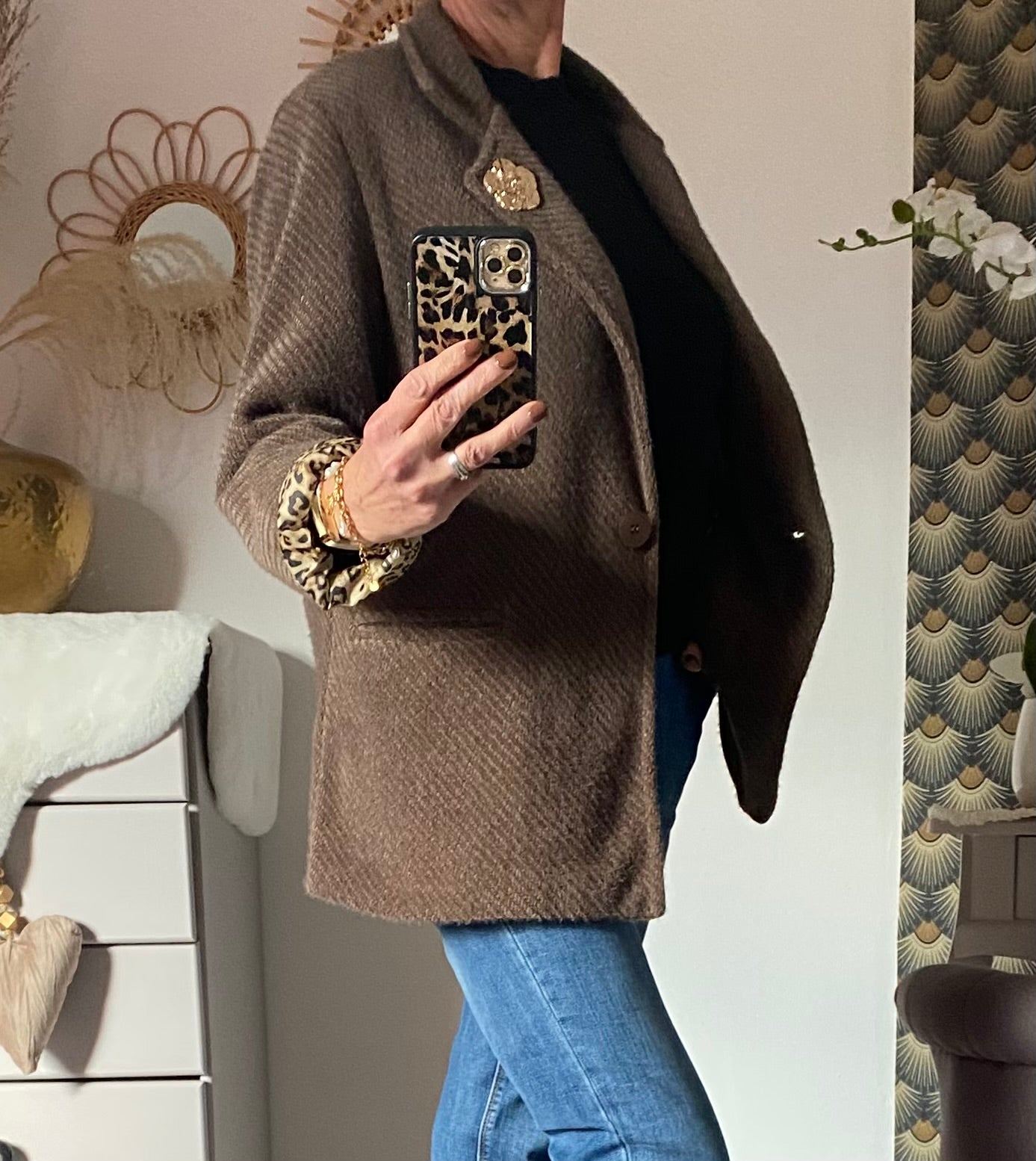 MANTEAU CARLA MARRON TU 36/44  petit 46