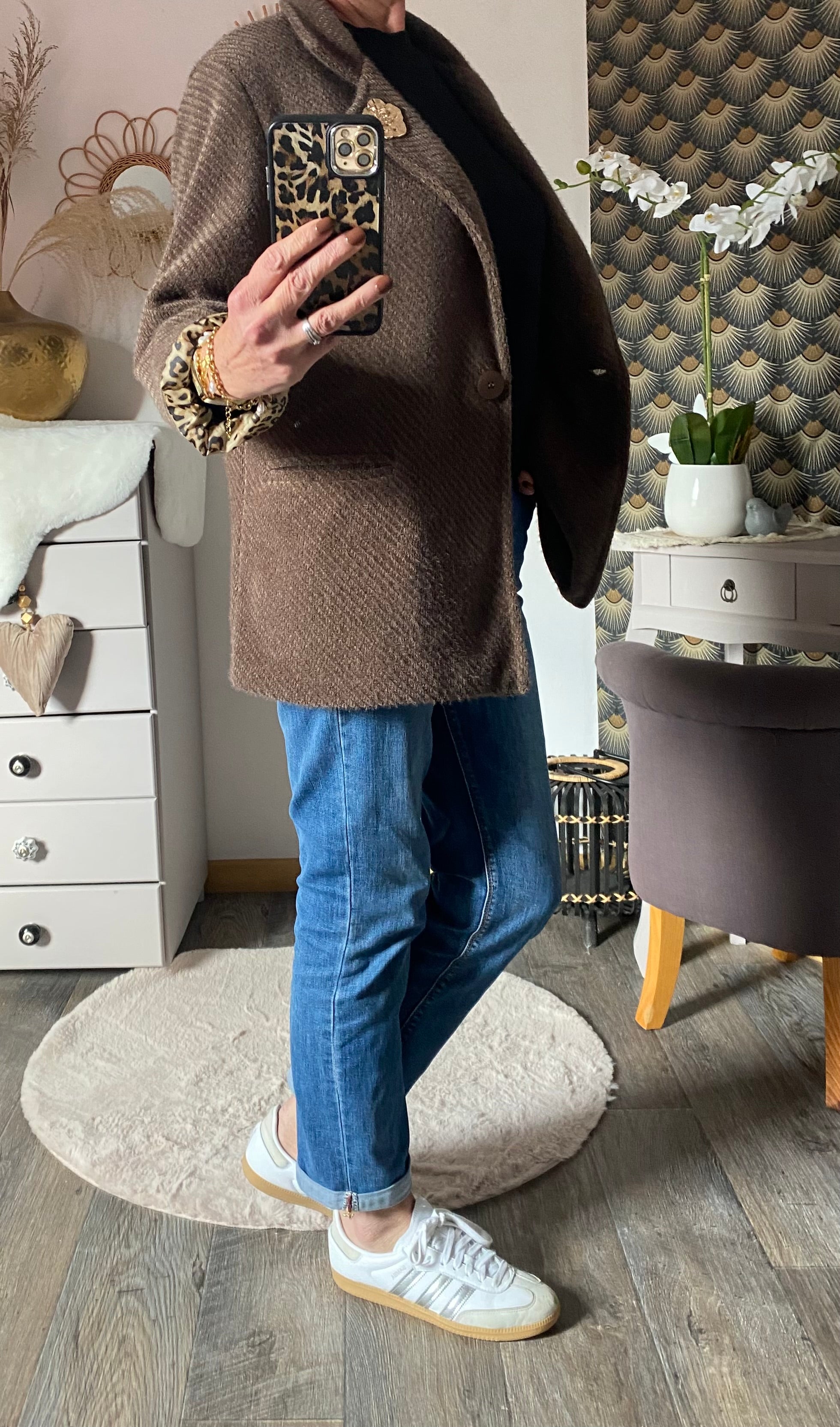 MANTEAU CARLA MARRON TU 36/44  petit 46