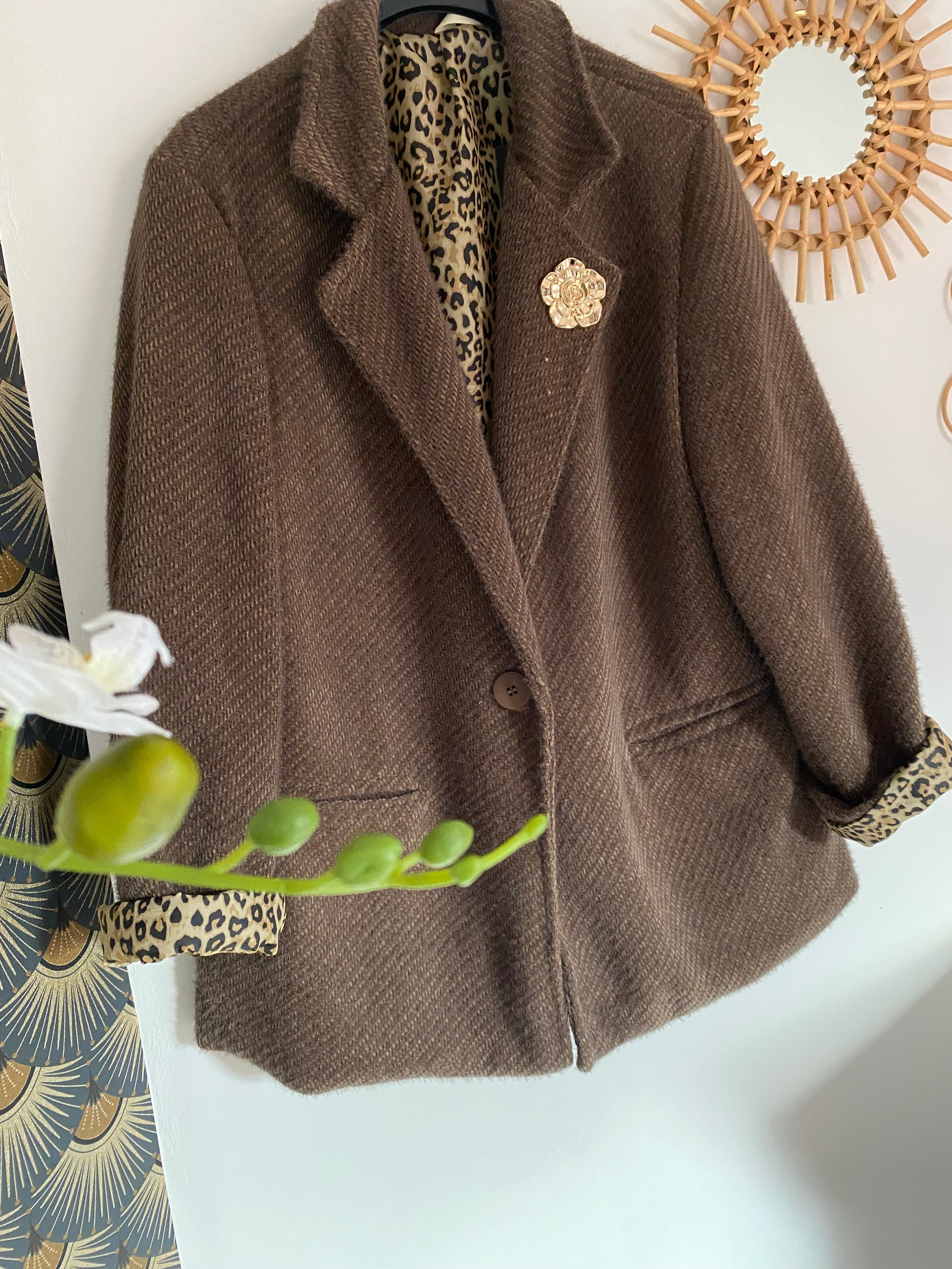 MANTEAU CARLA MARRON TU 36/44  petit 46