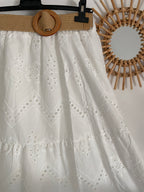 JUPE BOHEME  38/46  BRODERIE ANGLAISE