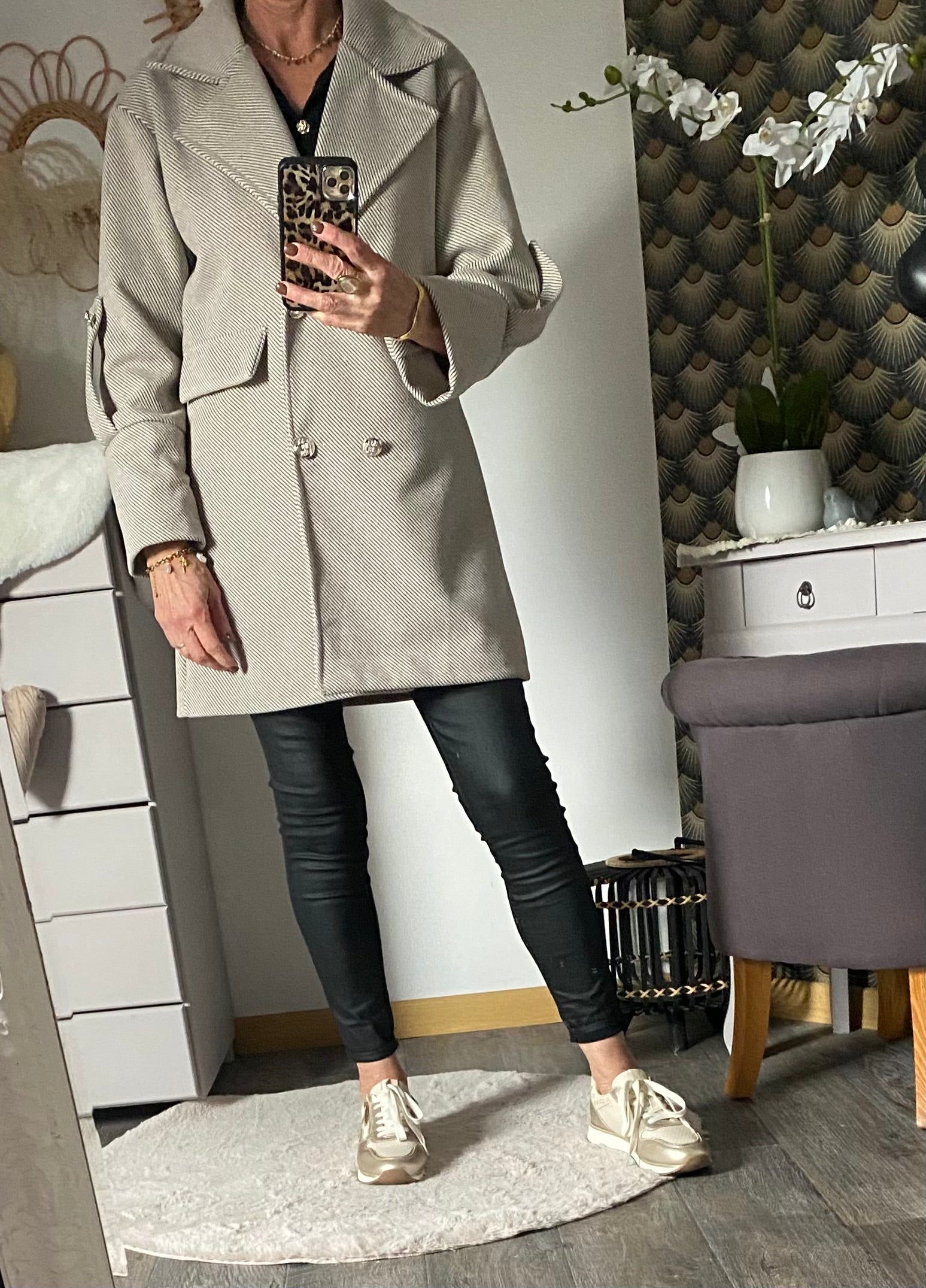 MANTEAU ANGELA TAUPE  TU34/42
