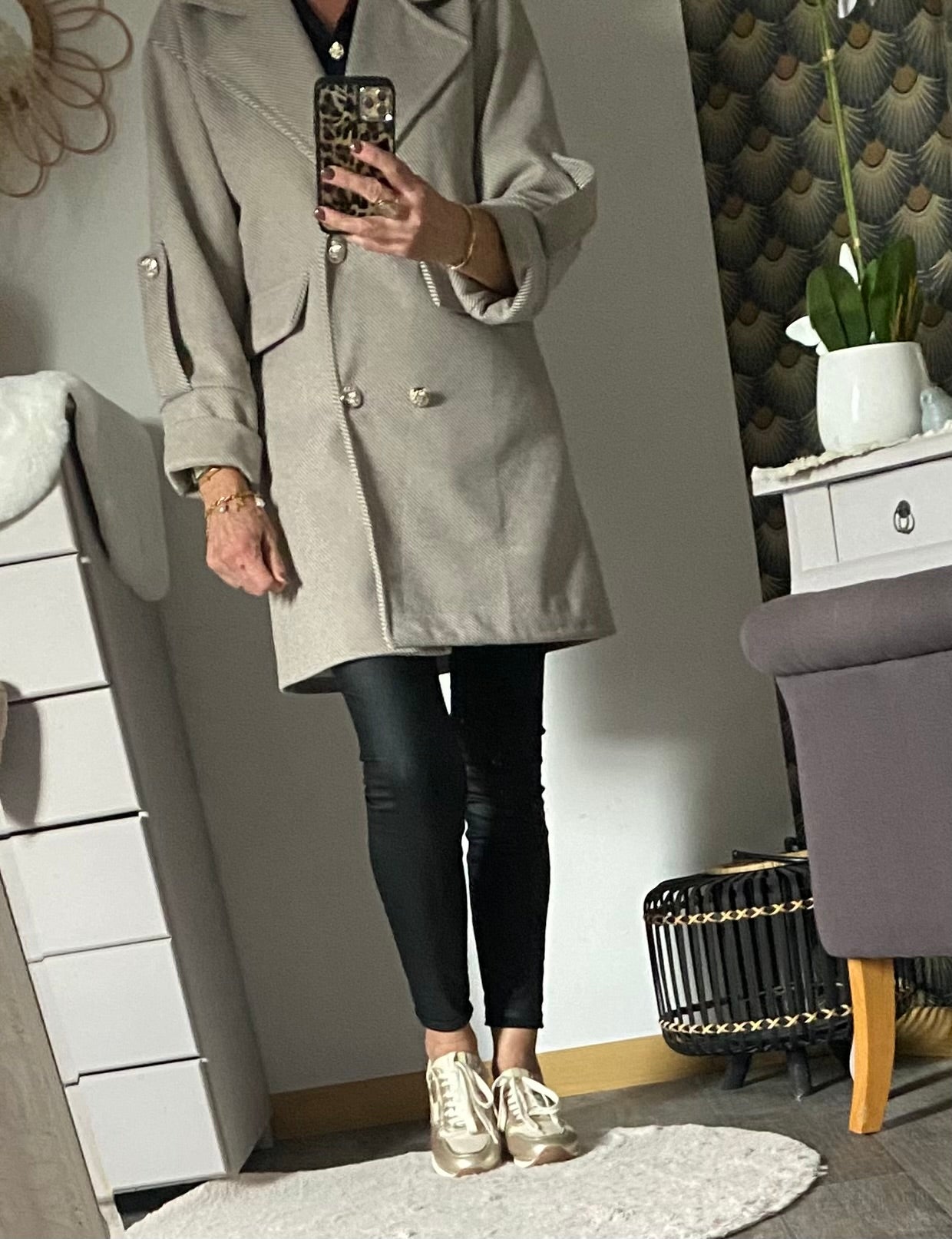 MANTEAU ANGELA TAUPE  TU34/42