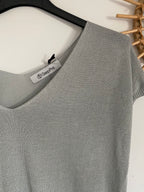 TOP SAMIA IRISE  TROIS COLORIS (argent , ecru , gris clair )  36/42