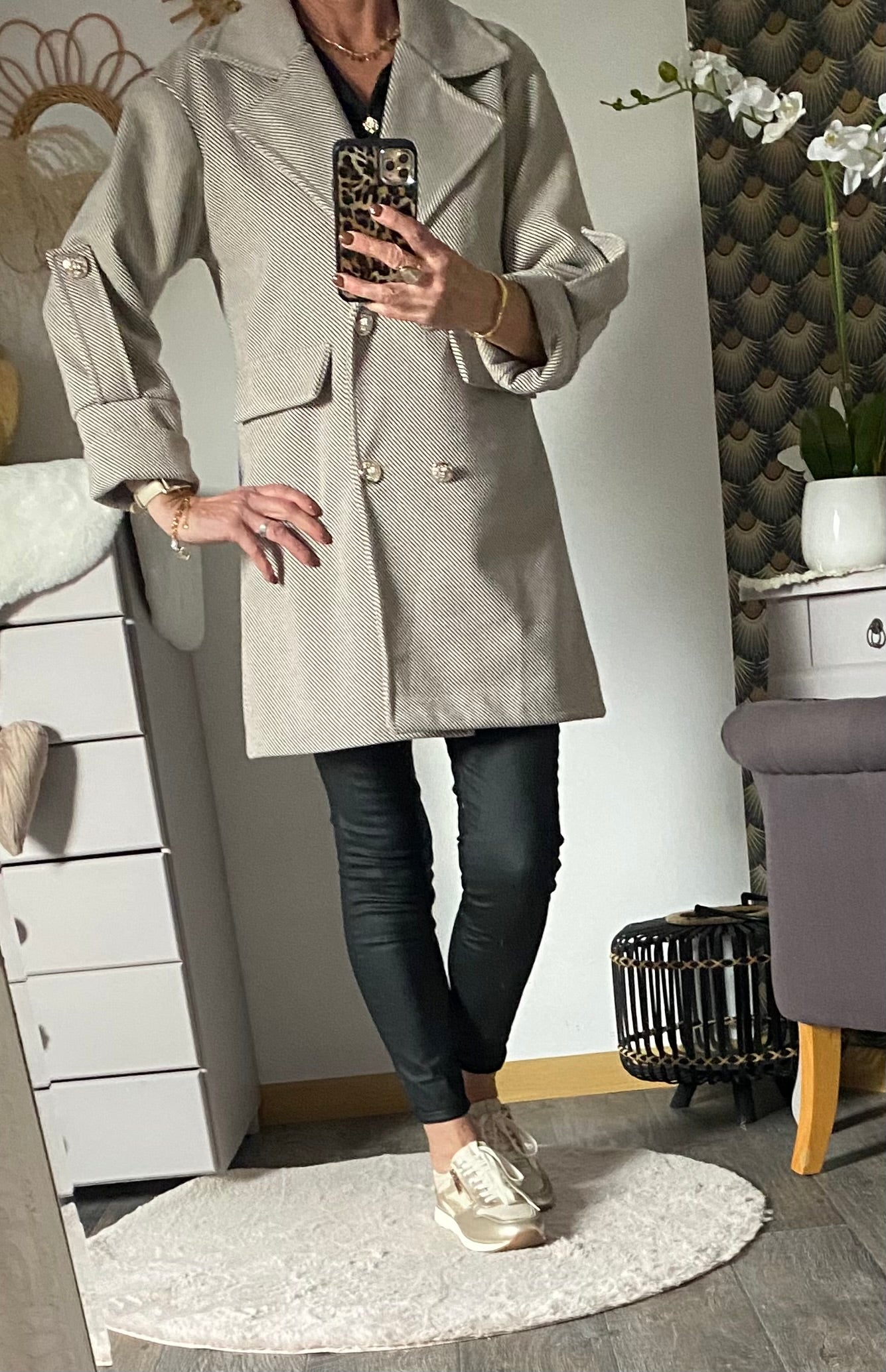 MANTEAU ANGELA TAUPE  TU34/42