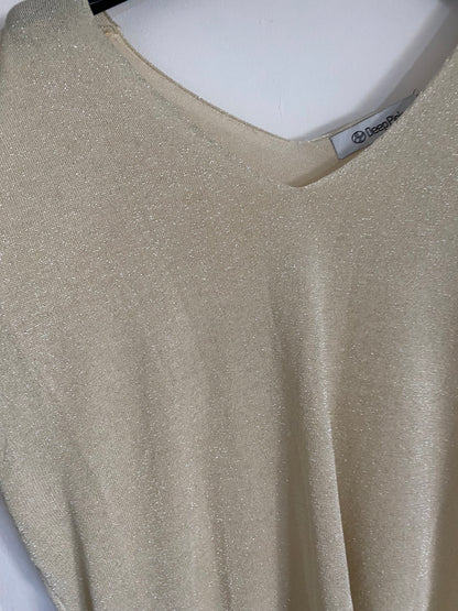 TOP SAMIA IRISE  TROIS COLORIS (argent , ecru , gris clair )  36/42