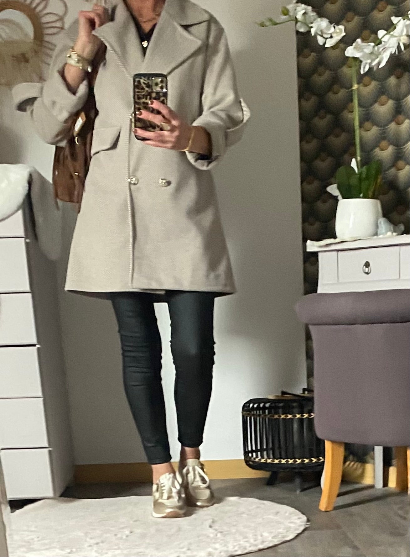 MANTEAU ANGELA TAUPE  TU34/42