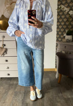 BLOUSE LOVENA 2TU 36/46  BLEU