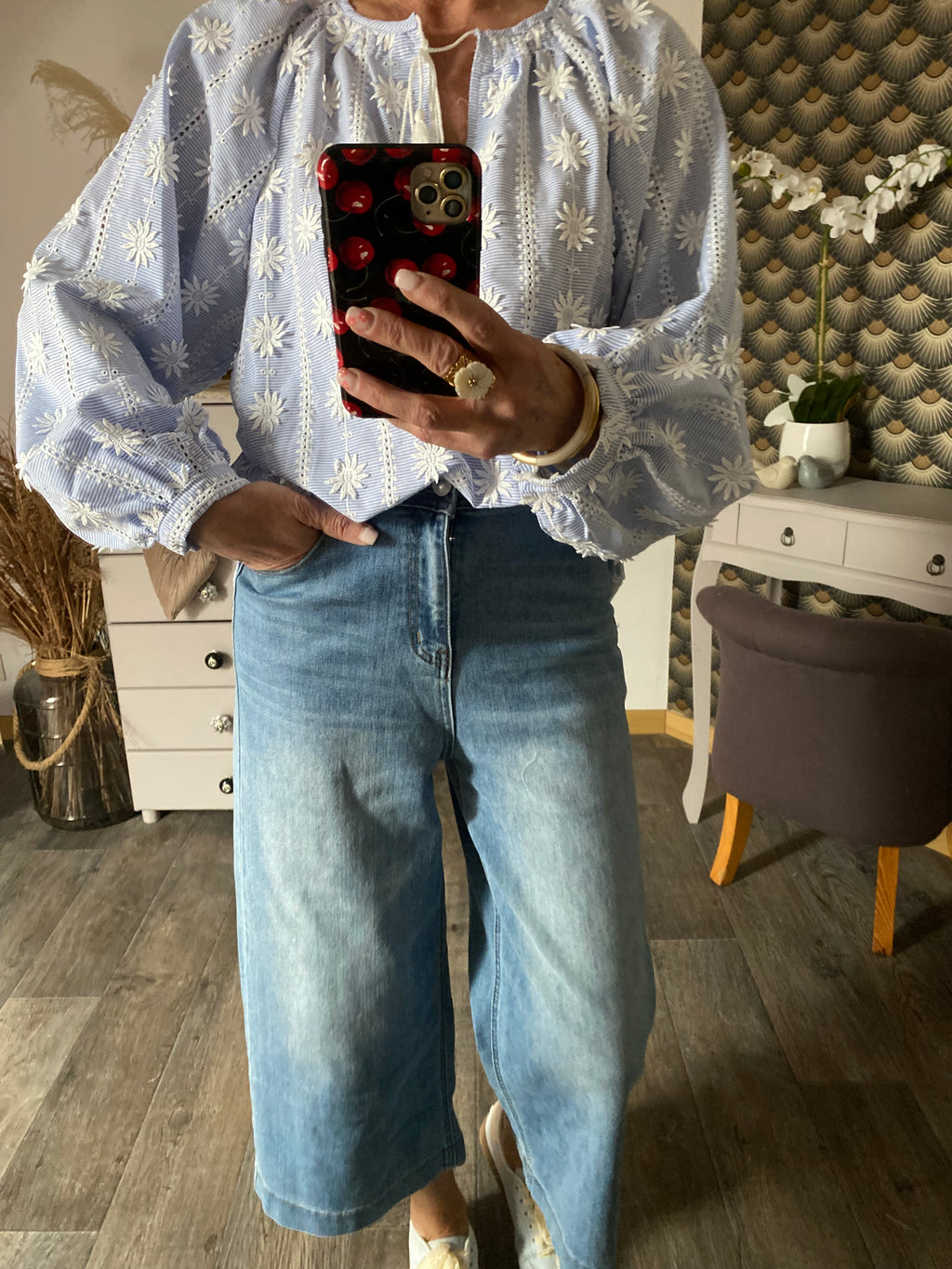 BLOUSE LOVENA 2TU 36/46  BLEU