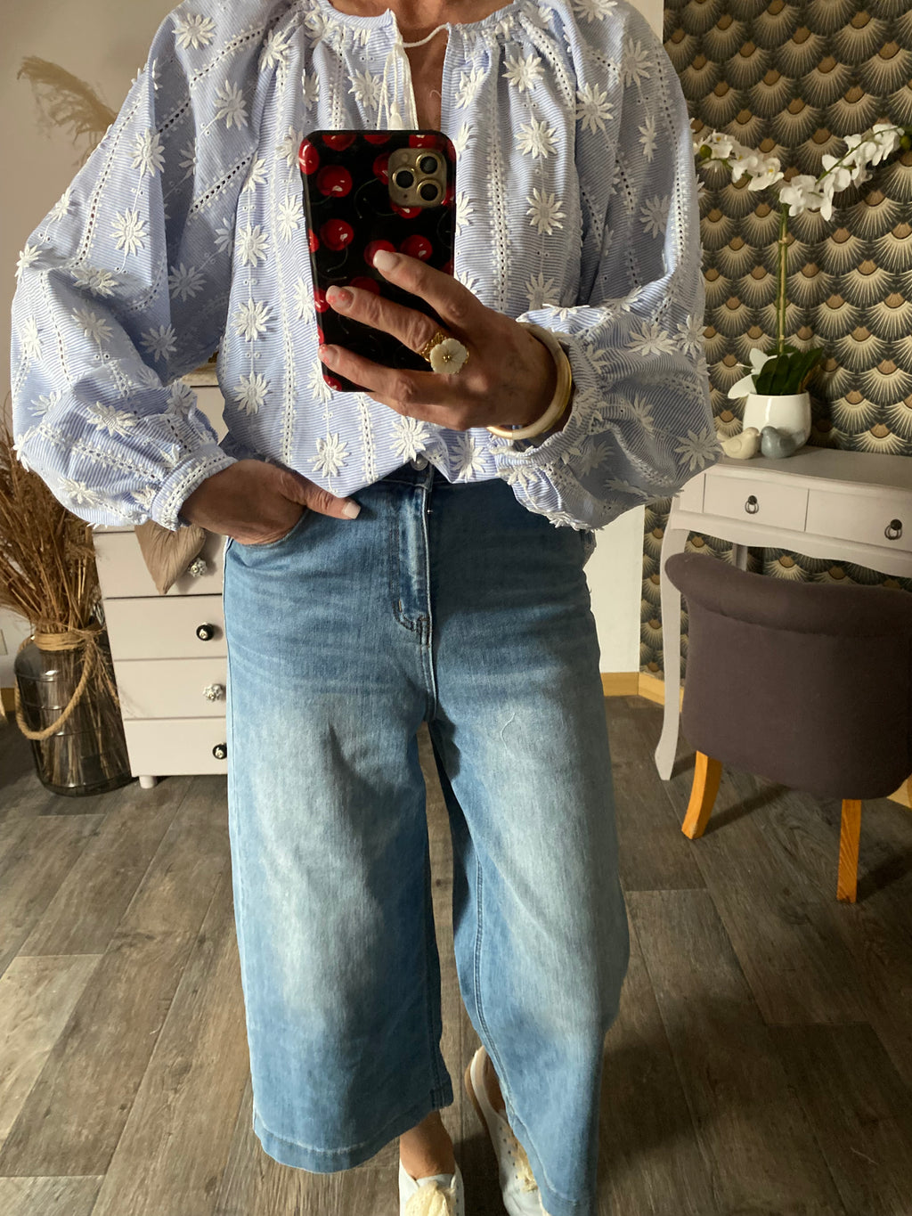 BLOUSE LOVENA 2TU 36/46  BLEU