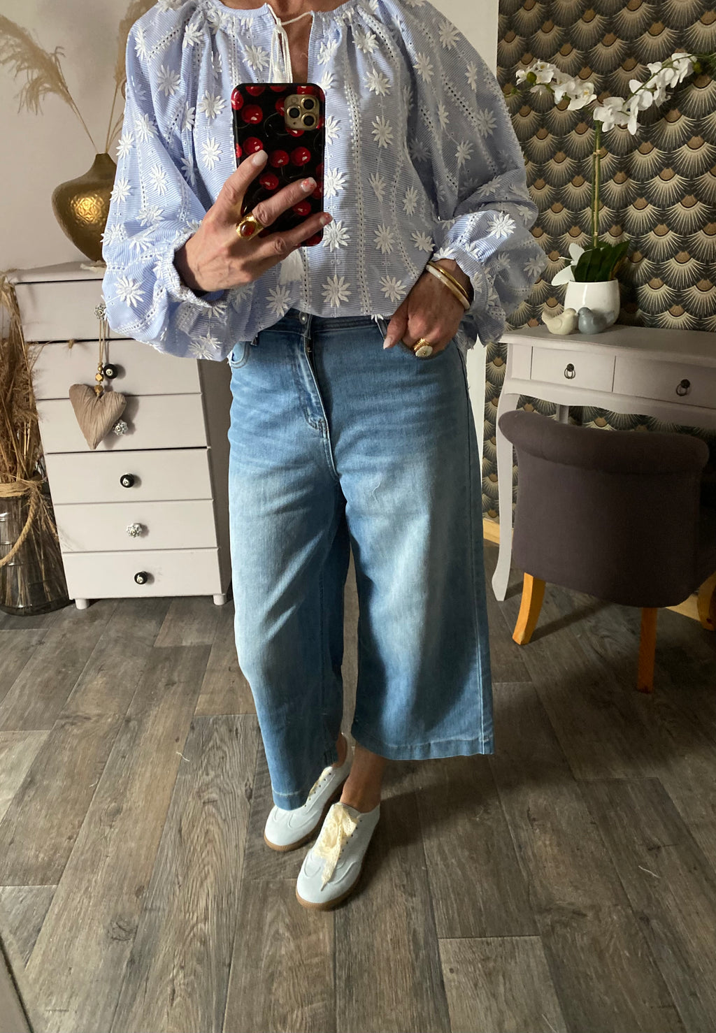 BLOUSE LOVENA 2TU 36/46  BLEU