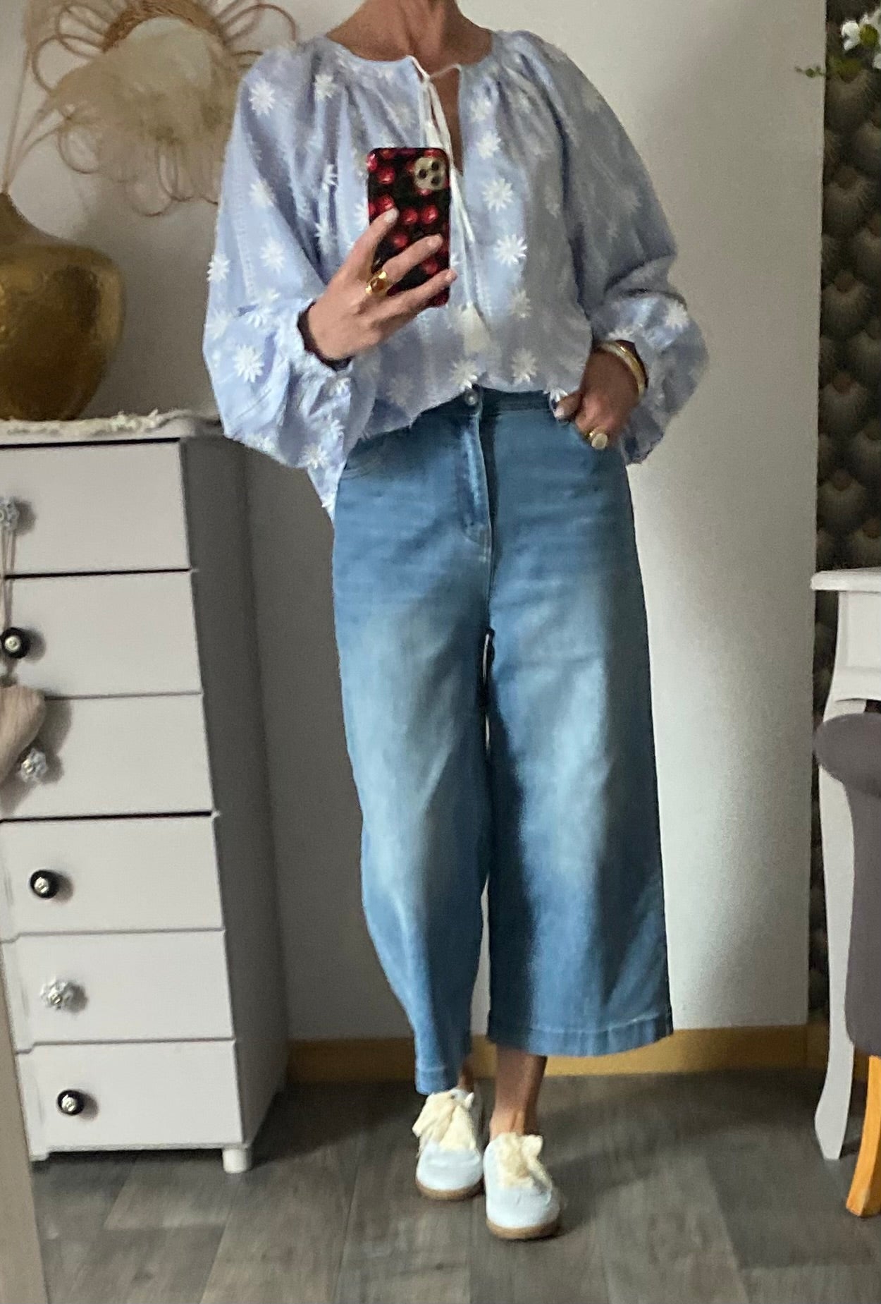 BLOUSE LOVENA 2TU 36/46  BLEU