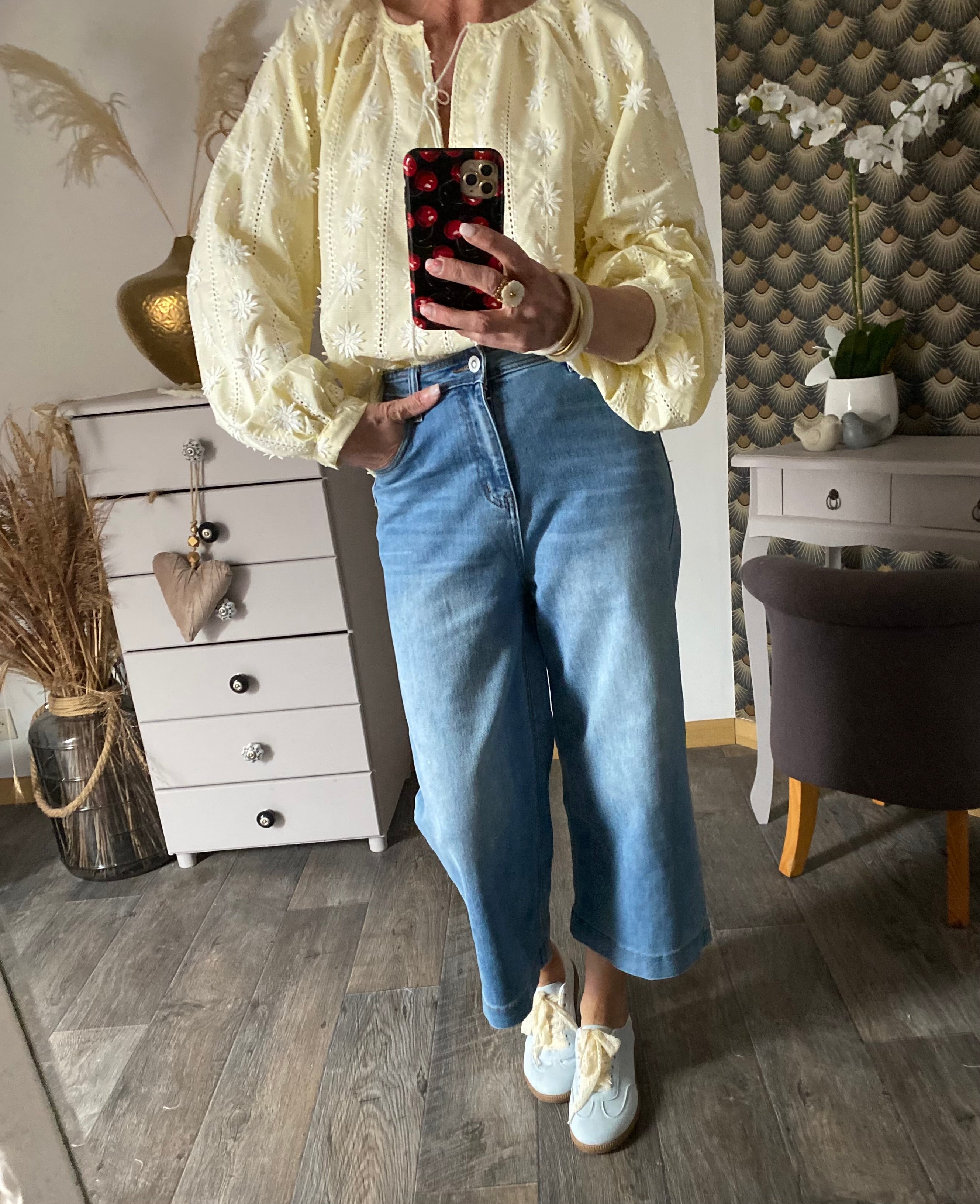 BLOUSE LOVENA 2   TU 36/46  JAUNE PALE