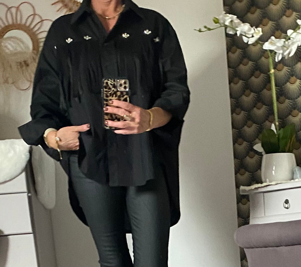 CHEMISE FRANGE NOIRE  TU 38/46
