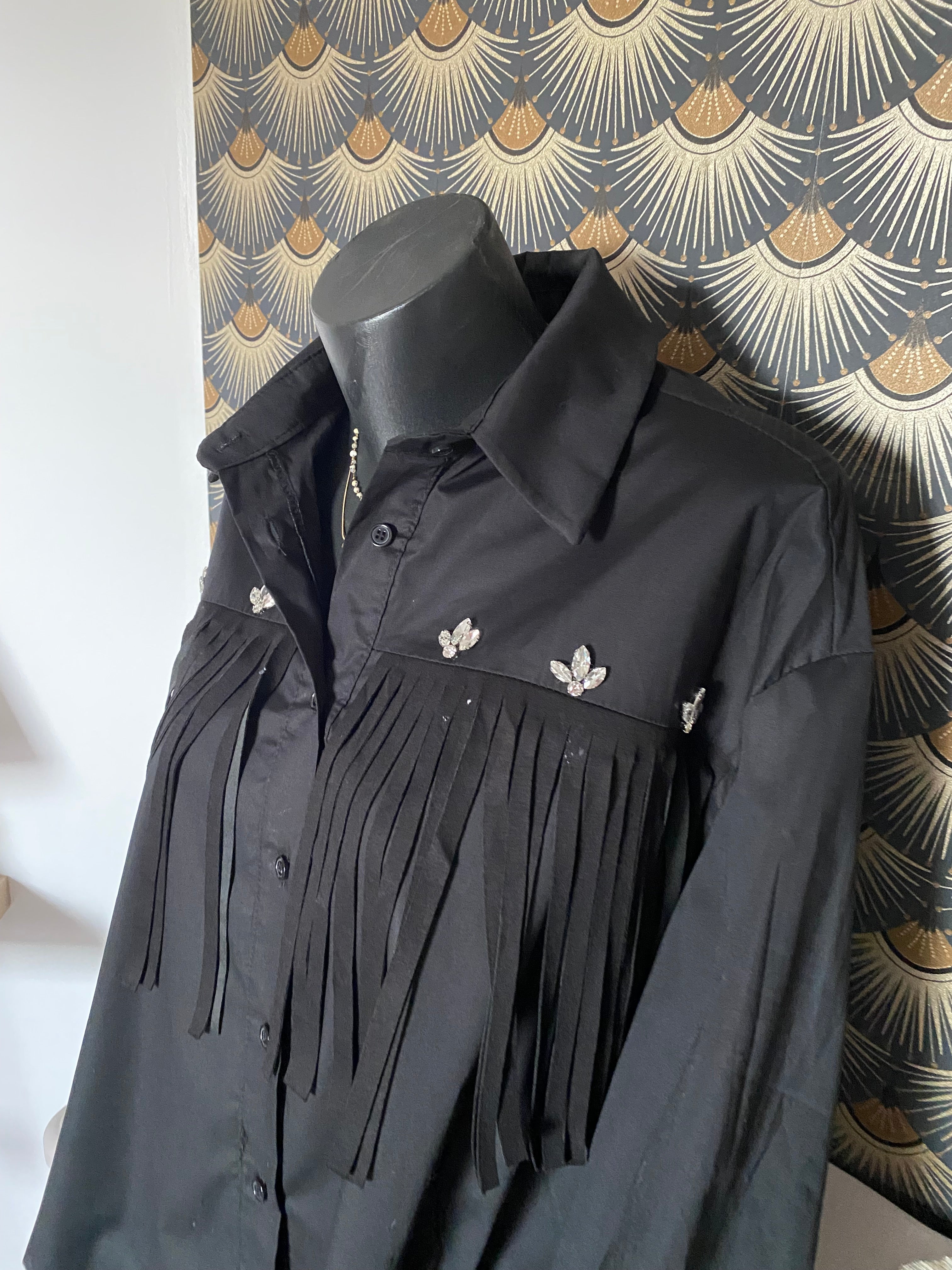 CHEMISE FRANGE NOIRE  TU 38/46