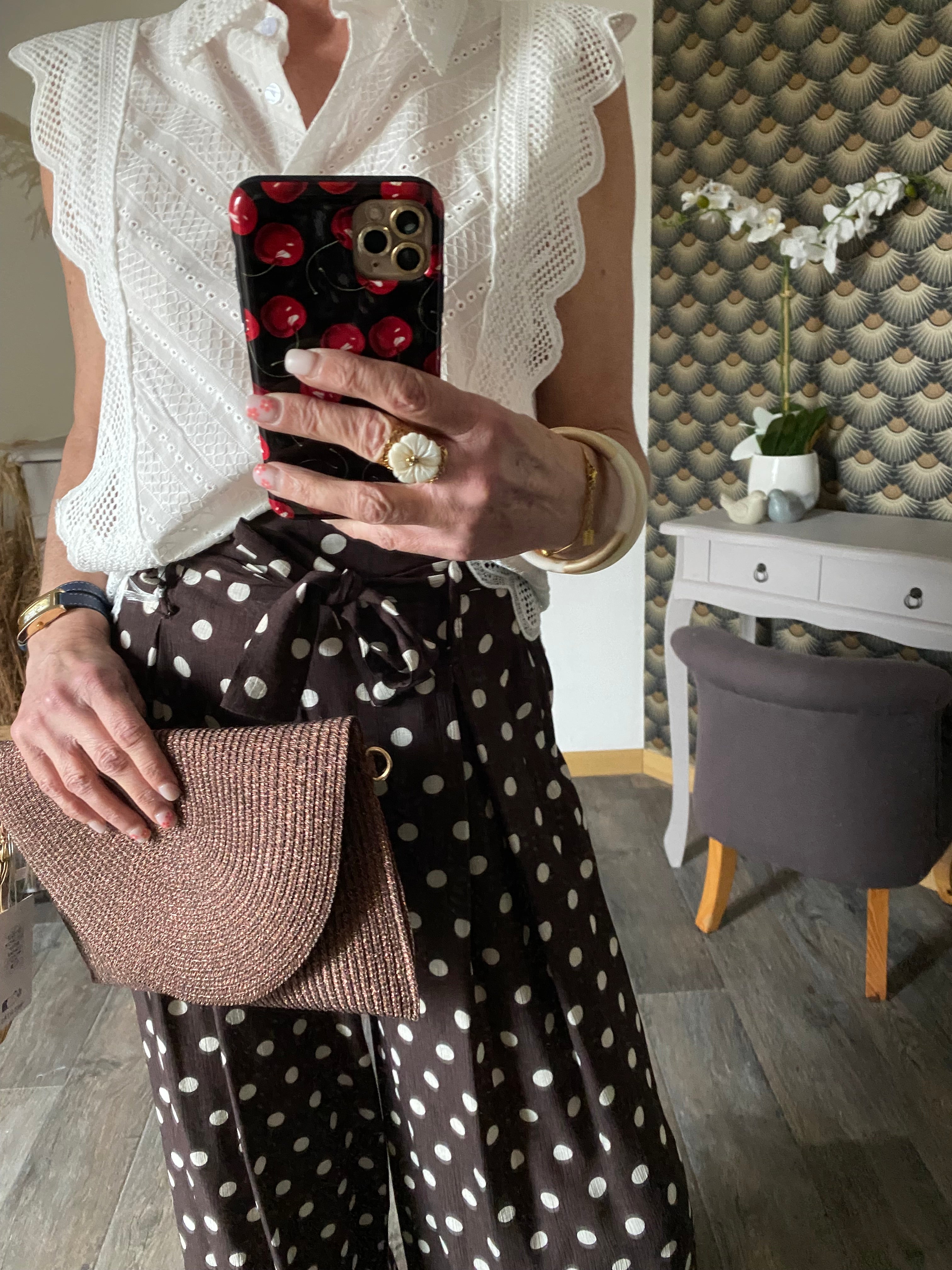 PANTALON KEZY FLUIDE A POIS   TU 34/40