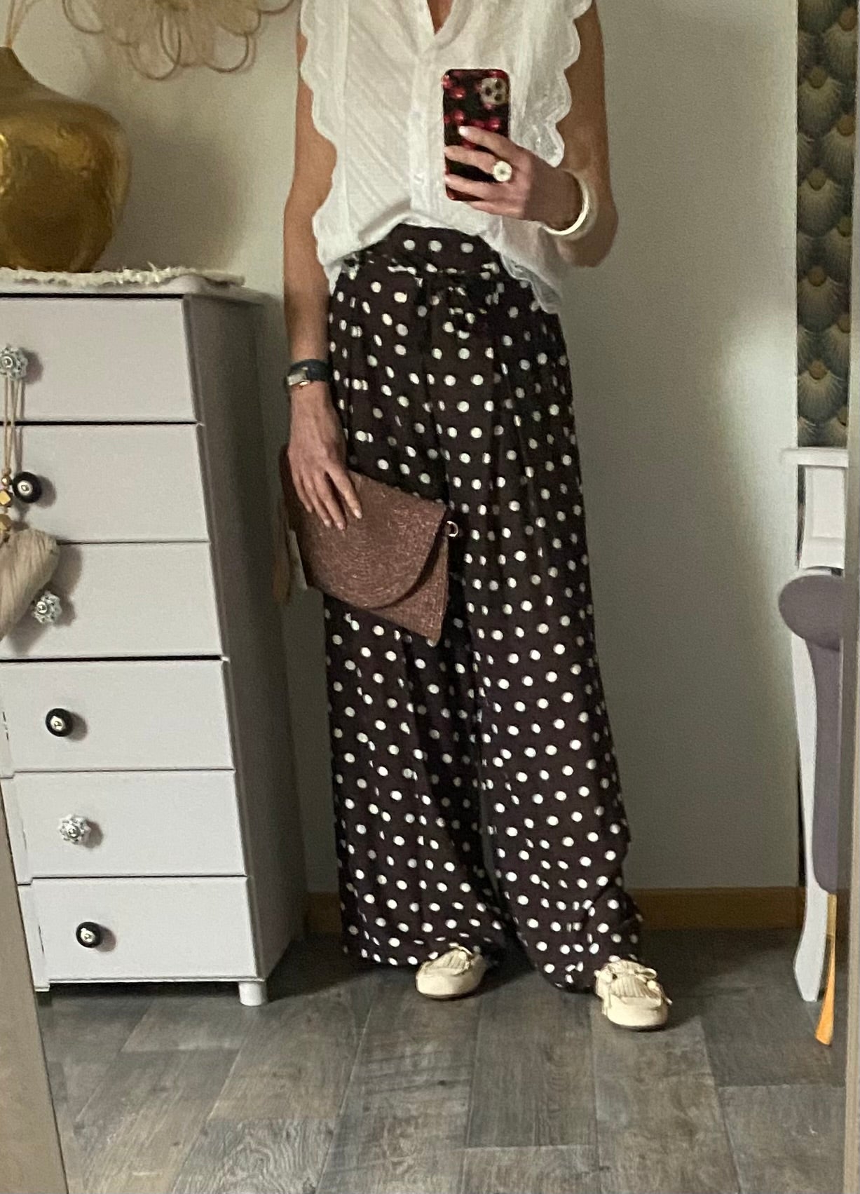 PANTALON KEZY FLUIDE A POIS   TU 34/40