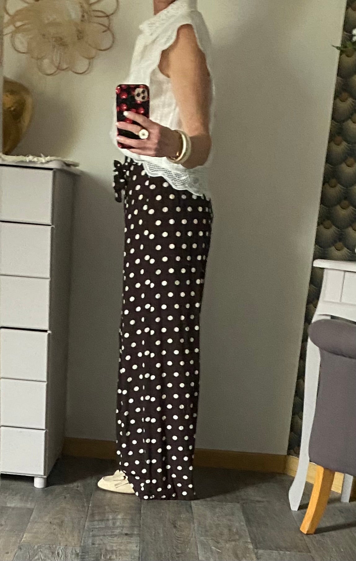 PANTALON KEZY FLUIDE A POIS   TU 34/40