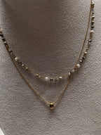 COLLIER DOUBLE RANG DALMA PIERRES NATURELLES