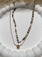 COLLIER DOUBLE RANG DALMA PIERRES NATURELLES