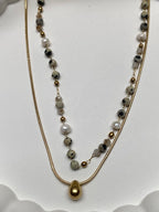 COLLIER DOUBLE RANG DALMA PIERRES NATURELLES