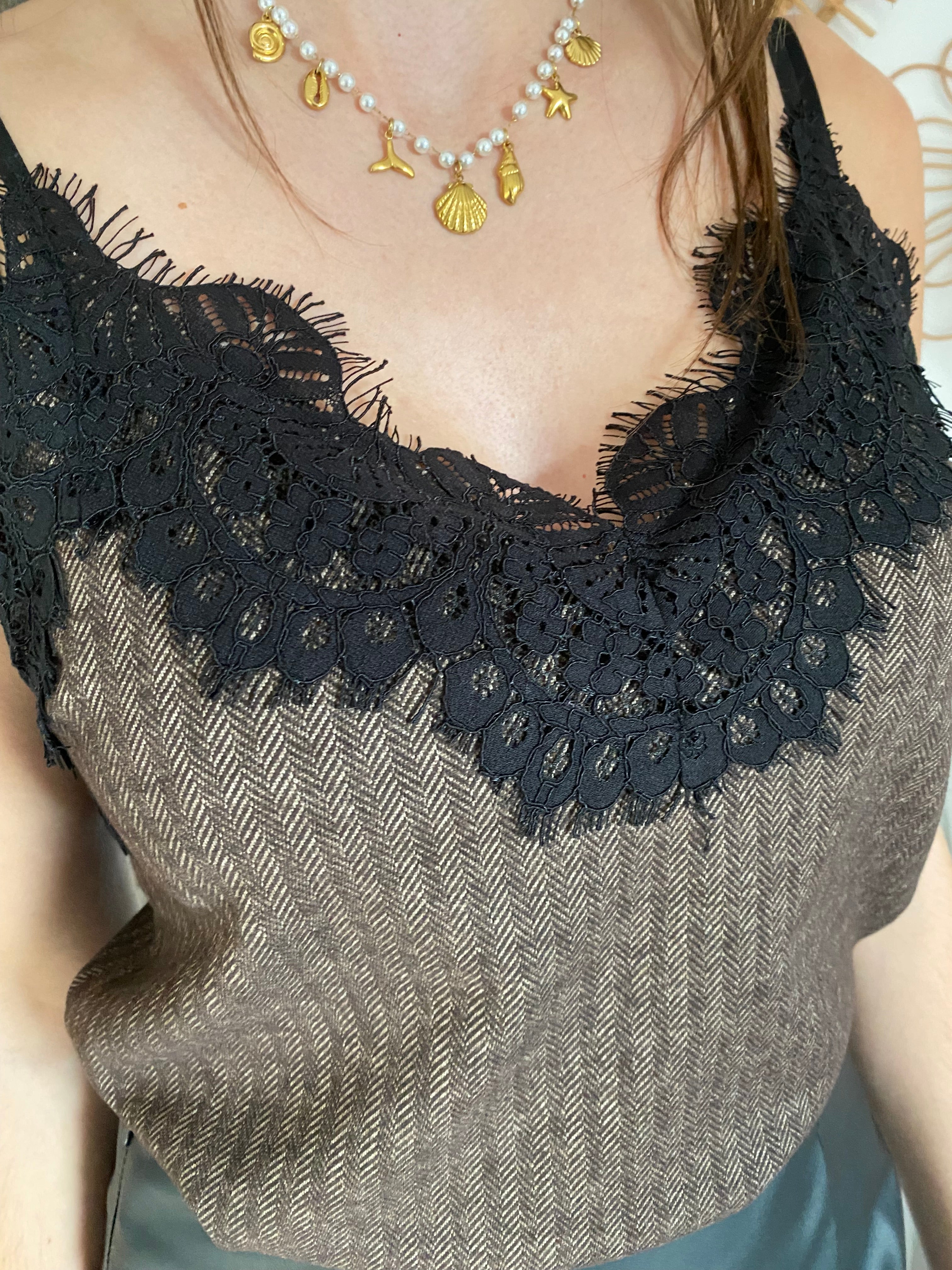 TOP RAYE CARLA TU 34/40  CHOCOLAT OU NOIR