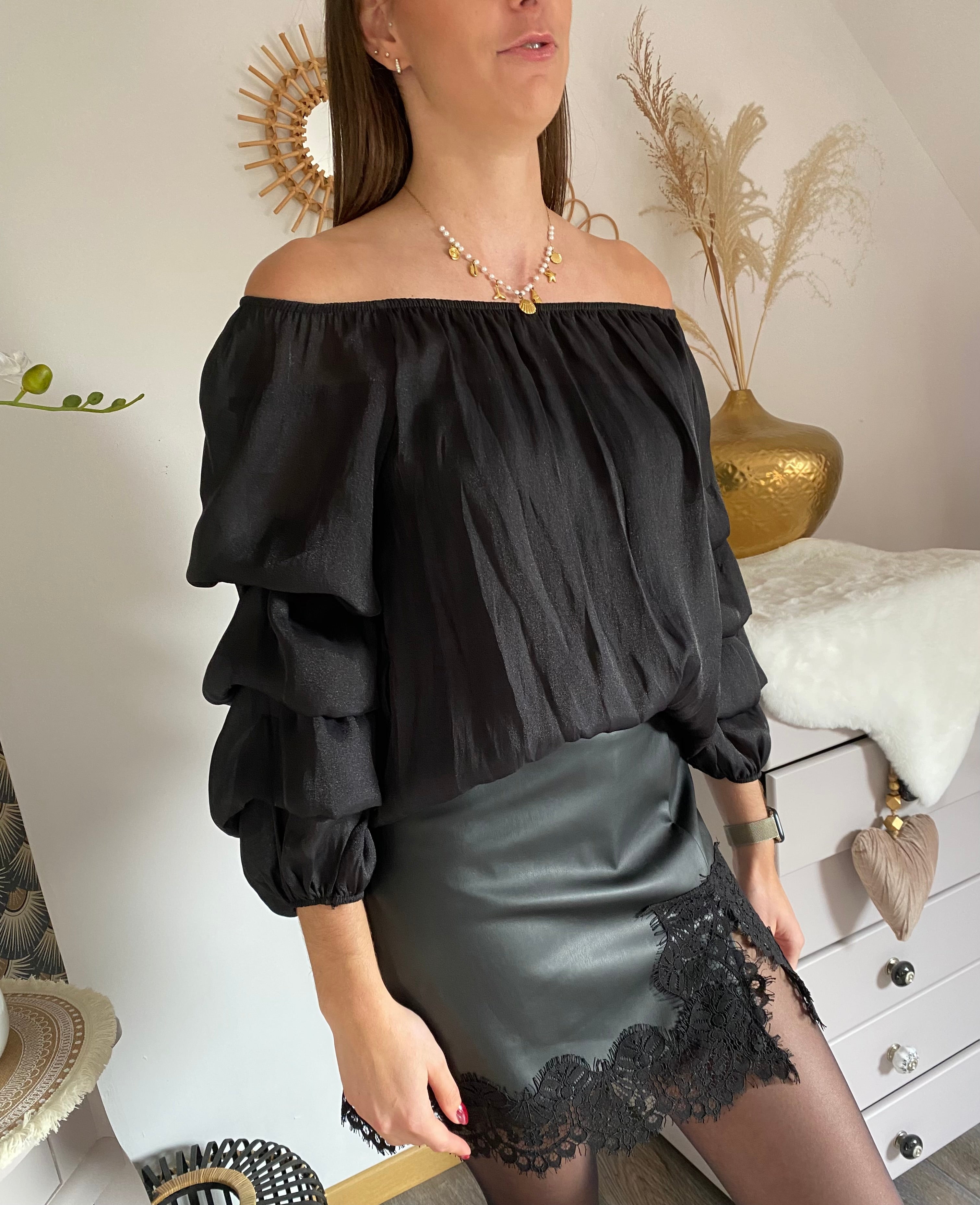 TOP AMY NOIR TU 34/40 PETIT 42 LYOCEL