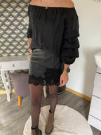 JUPE SHORT SIMILI NOIRE   TAILLES:S OU M