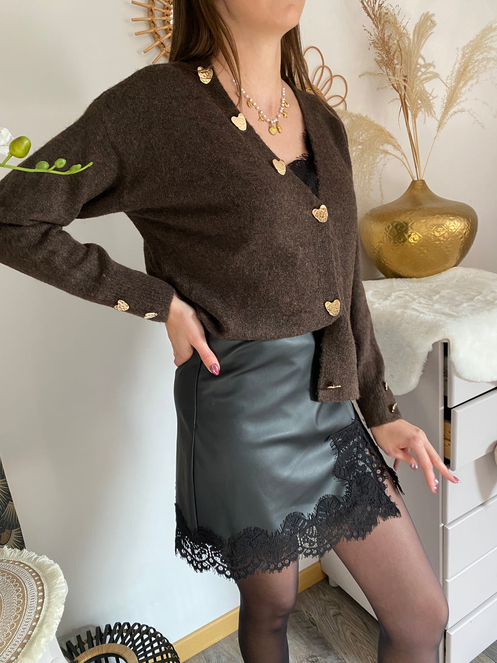 JUPE SHORT SIMILI NOIRE   TAILLES:S OU M