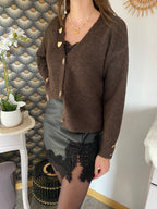 JUPE SHORT SIMILI NOIRE   TAILLES:S OU M