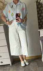 BLOUSE VISCOSE CORINNE BLEU  TU 36/46