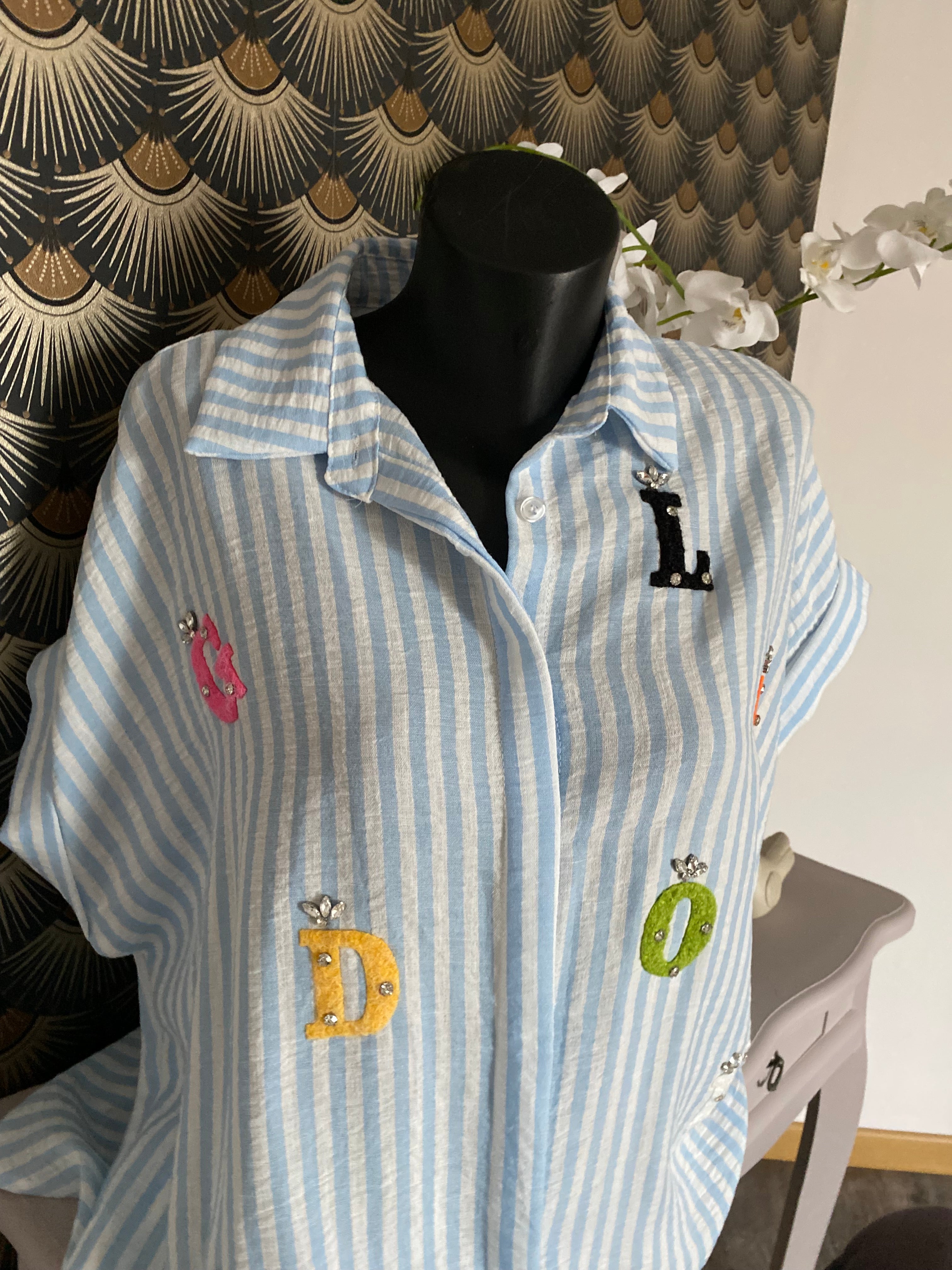 BLOUSE VISCOSE CORINNE BLEU  TU 36/46