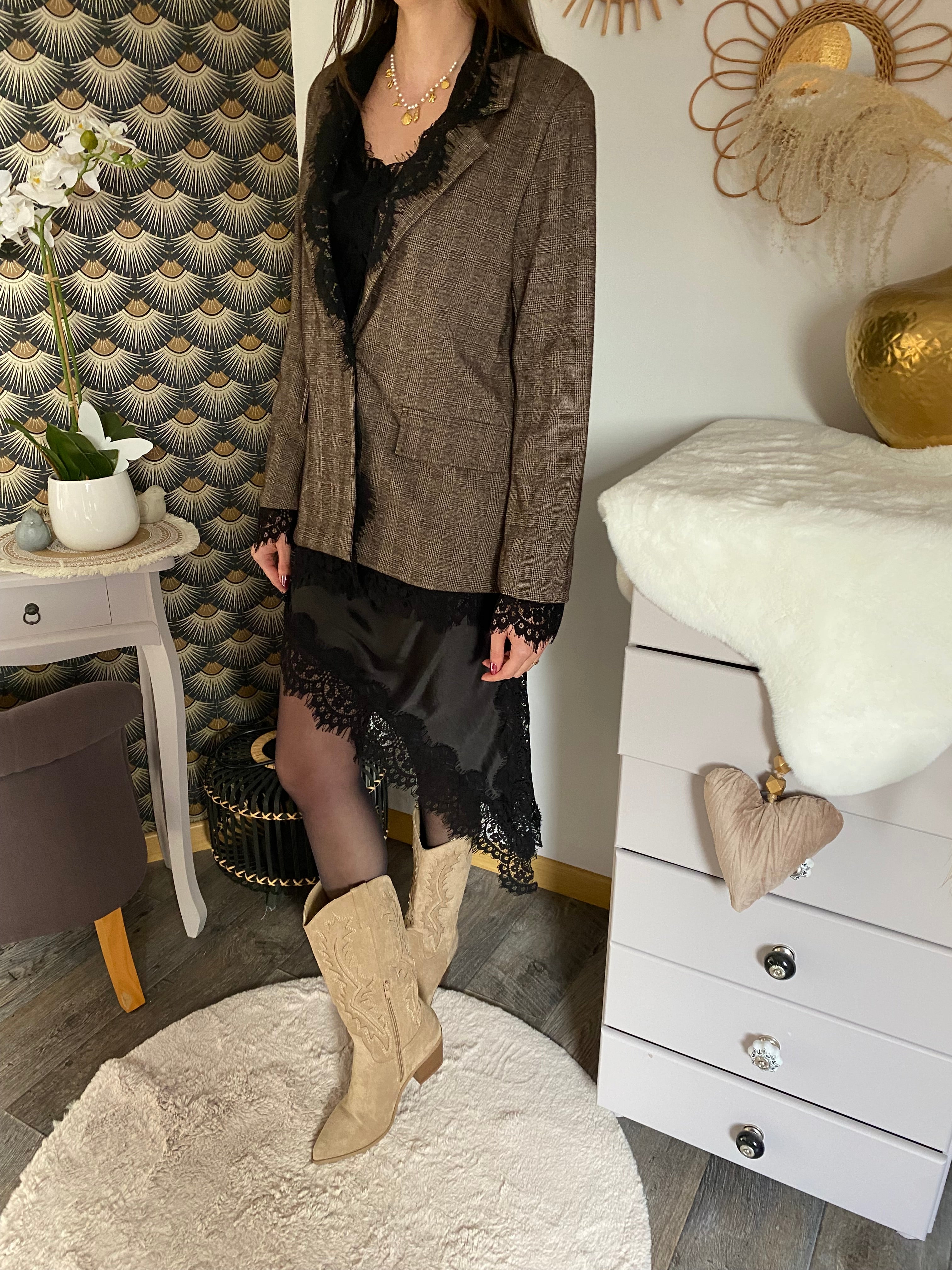 VESTE BLAZER DENTELLE CHO  TU36/44