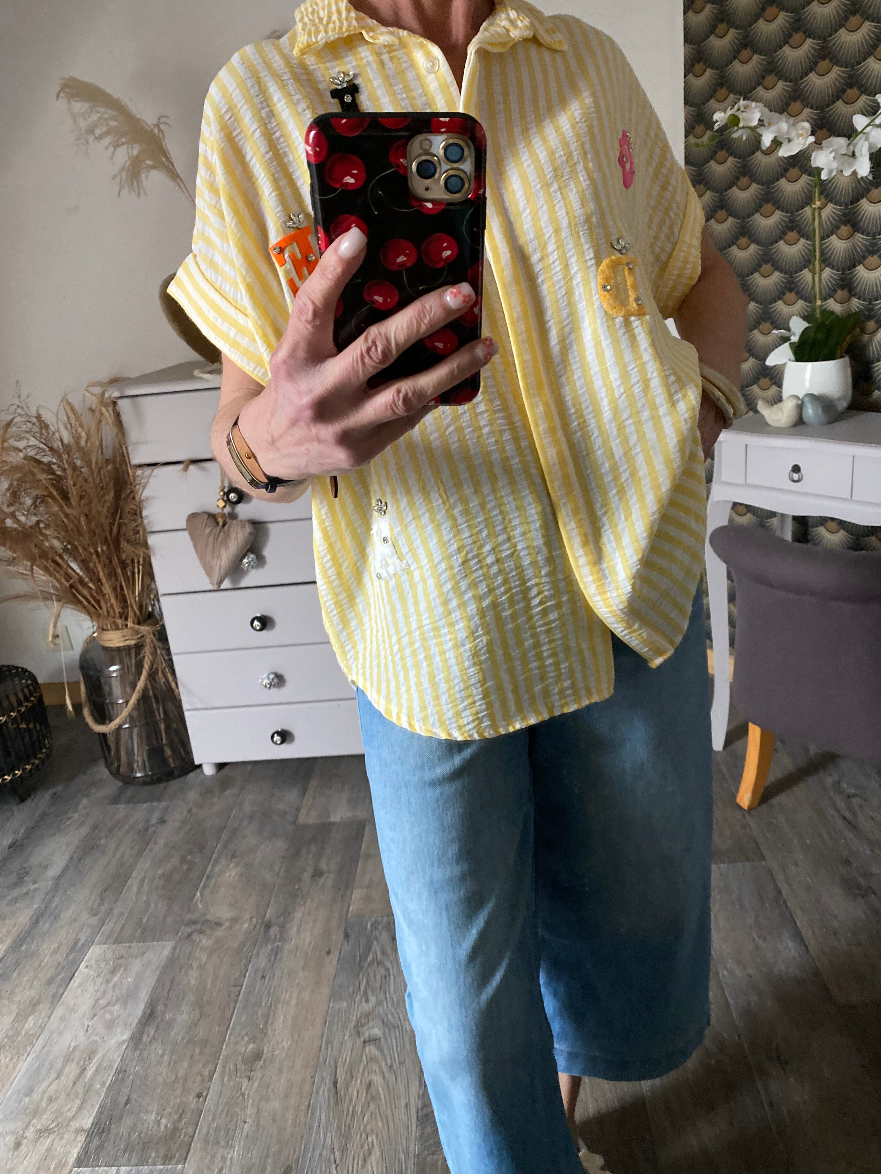 BLOUSE VISCOSE CORINNE JAUNE TU 36/46