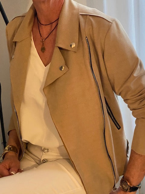 VESTE PERFECTO BEIGE  S/M/L/XL