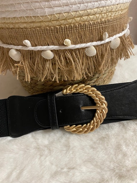 CEINTURES ELASTIQUE FANTAISIE existe en noir et ecru