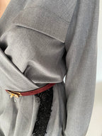 ROBE DENTELLE GRISE TU36/42