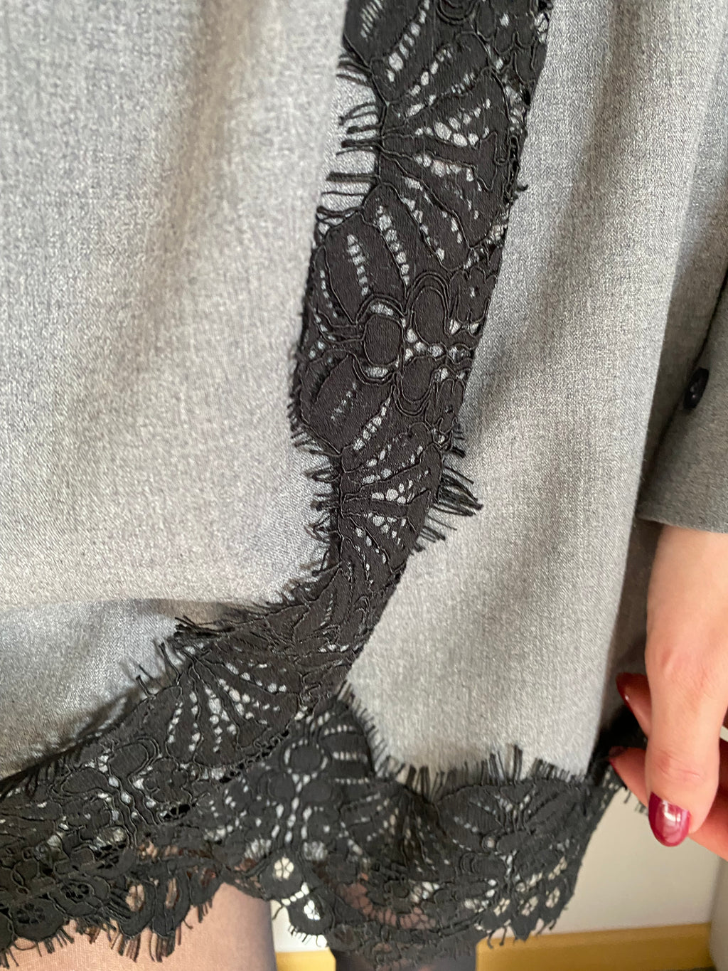 ROBE DENTELLE GRISE TU36/42