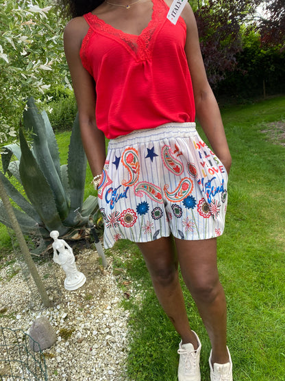 TOP DENTELLE  ROUGE  40/ 44 collection dolce vita