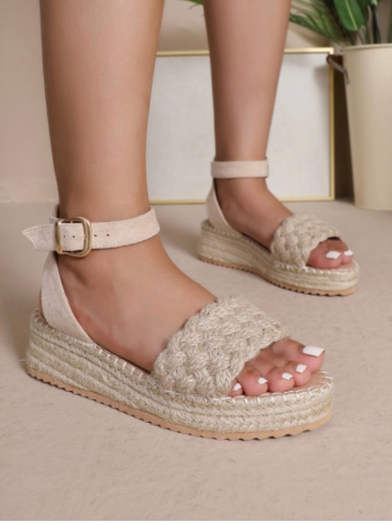 Espadrilles compensées beiges