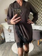 ROBE DENTELLE CHOCO  TU36/42