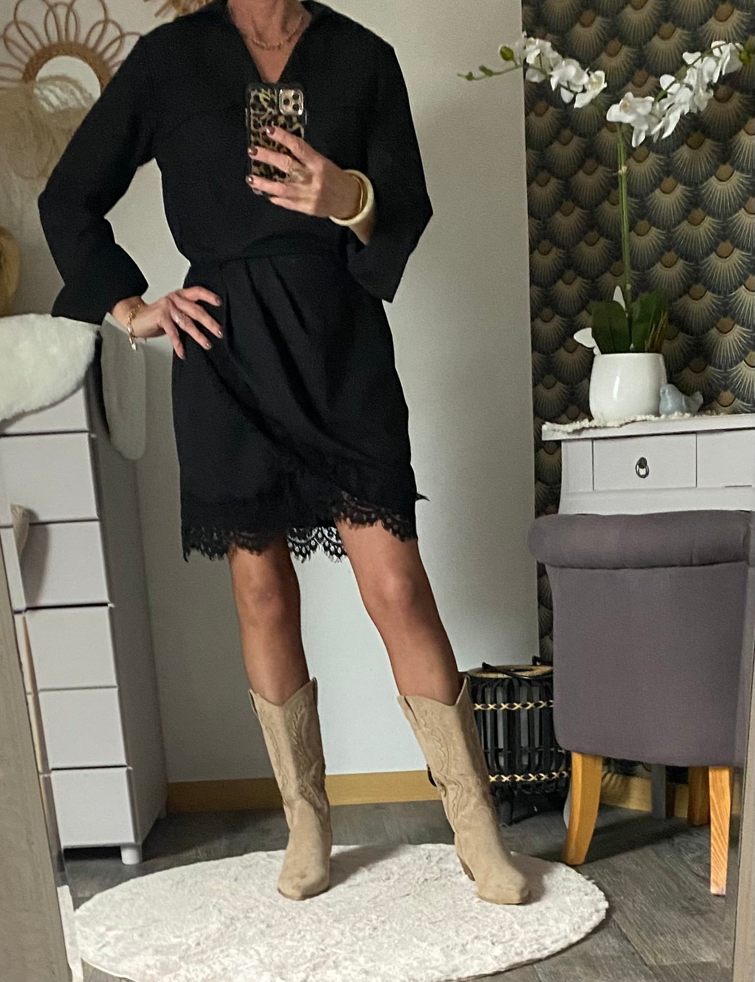 ROBE DENTELLE NOIRE  TU36/42