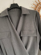 ROBE DENTELLE GRISE TU36/42