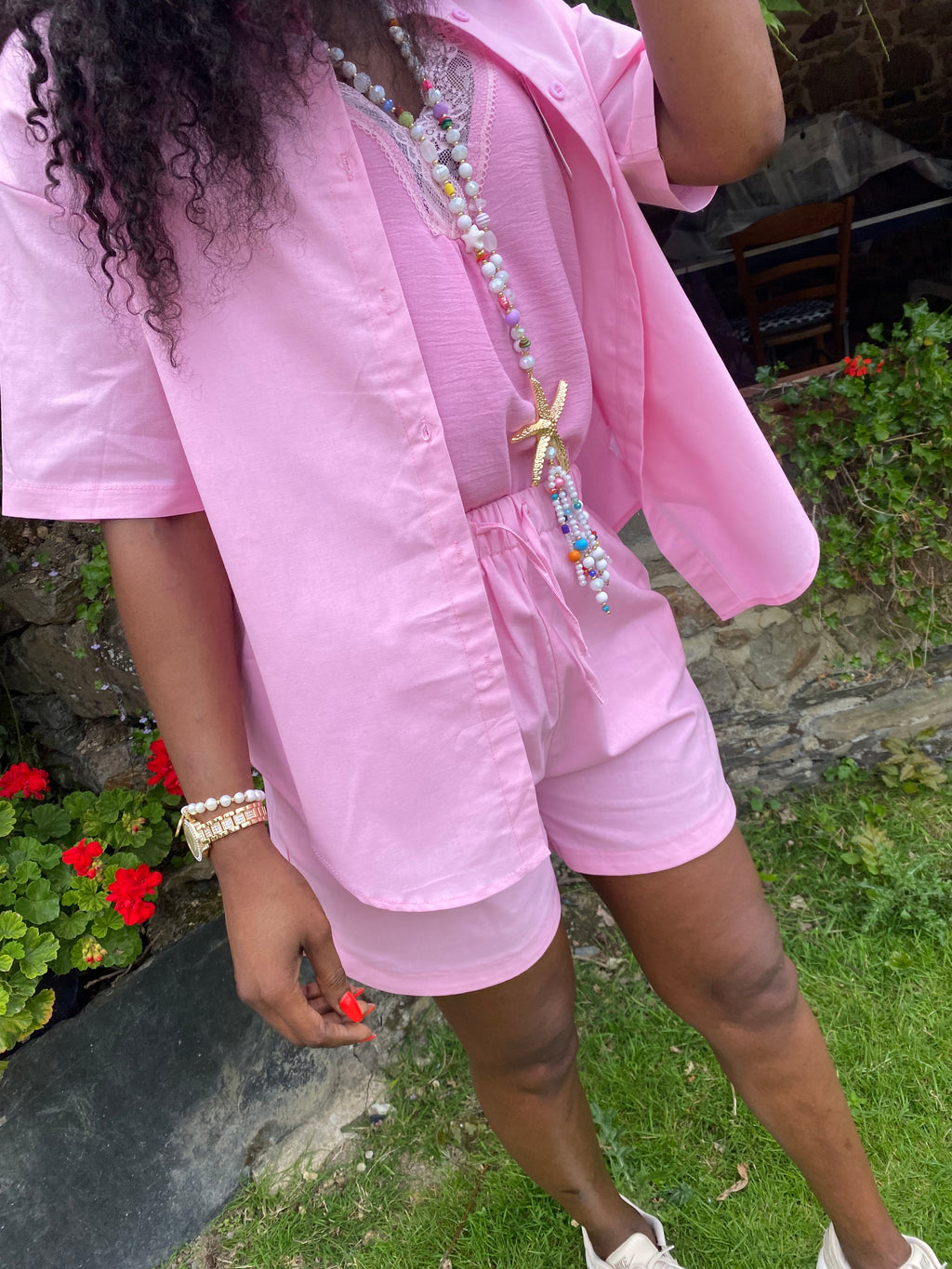 VESTE CHEMISE ROSE  COLLECTION DOLCE VITA  S/M  OU L/XL