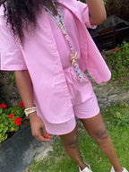 VESTE CHEMISE ROSE  COLLECTION DOLCE VITA  S/M  OU L/XL