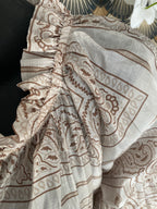 BLOUSE EN TENCEL  FLUIDE BANDANA BEIGE TU36/46