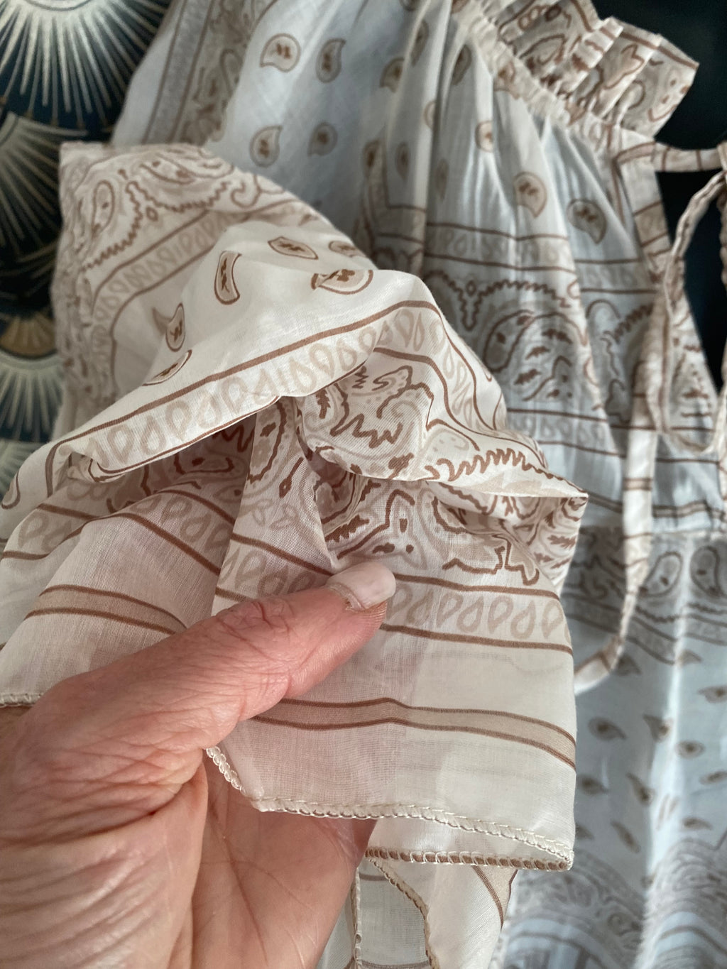 BLOUSE EN TENCEL  FLUIDE BANDANA BEIGE TU36/46