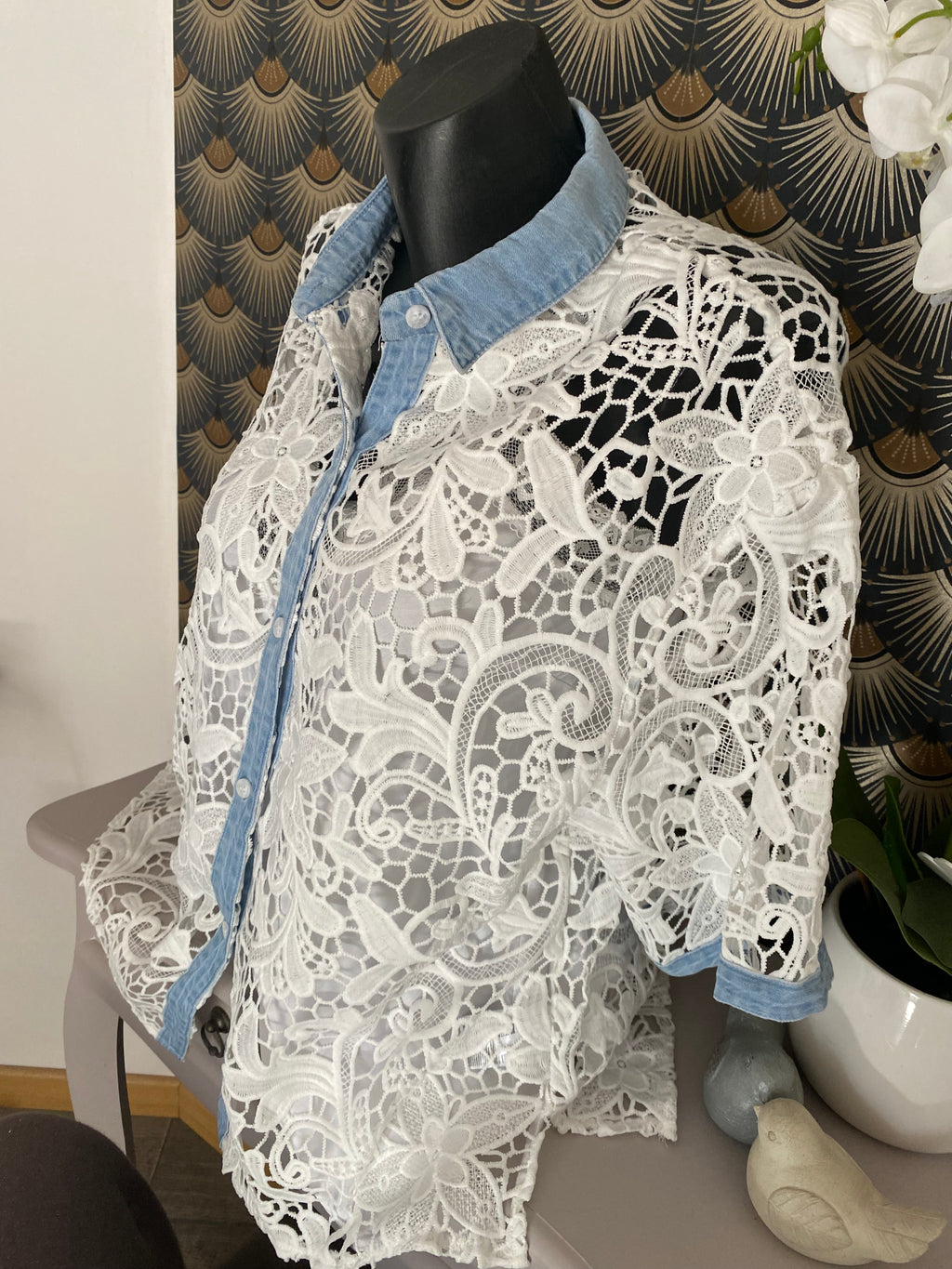 CHEMISE CROCHET ET JEAN  TAILLE S/M
