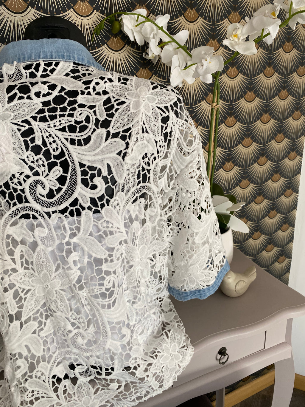 CHEMISE CROCHET ET JEAN  TAILLE S/M