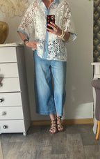 CHEMISE CROCHET ET JEAN  TAILLE S/M